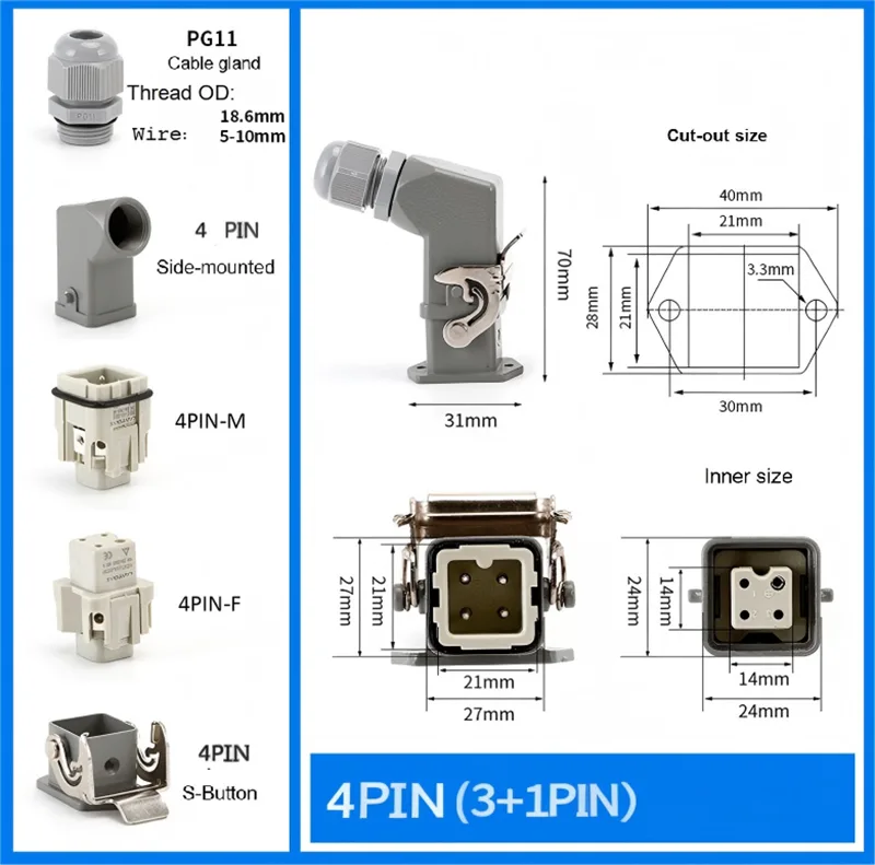 4/5 Pin MAG Heavy Duty Connectors
